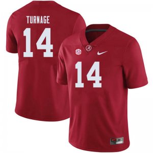 NCAA Men's Alabama Crimson Tide #14 Brandon Turnage Stitched College 2019 Nike Authentic Crimson Football Jersey TC17E04RW